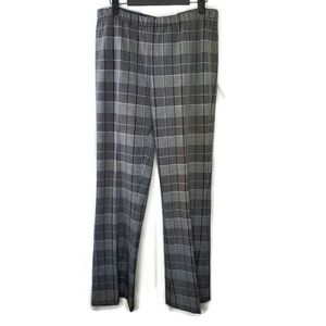 Peace of Cloth Pull On Plaid Gray Burgundy Slightly Flair Leg Pants Medium NWT